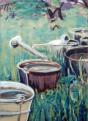 Giekannen,1994, 80x122cm, Mischtechnik auf Packpapier