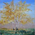 Novemberbirke,2005, 100x100cm, 2005, l auf MDF