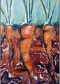 Mhren, 1992, 80x122cm, Mischtechnik auf Packpapier