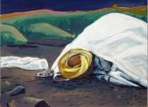 betender Berber, 1995, 102x85cm, Mischtechnik auf Packpapier