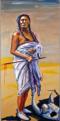 Schamane der Oglala, 1995, 100x200cm, Mischtechnik auf Packpapier