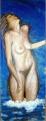 badender Akt, 2007, 50x150cm, Aquarell / Farbstifte