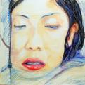 Kishins Akt 03, 2010, 60x60cm, Aquarell / Farbstifte