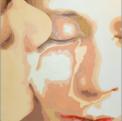 Kussmund 01, 2010, 100x100cm, l auf MDF