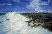 Bretagne, 1986, 60x40cm, Aquarell / Farbstifte