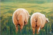 Zwillinge, 1994, 100x70cm,  Mischtechnik auf Packpapier