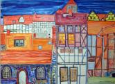 About Quedlinburg II, 2009, 64x50cm, Aquarell / Farbstifte