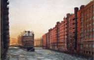 Speicherstadt, 1985,  50x34cm, Aquarell / Farbstifte