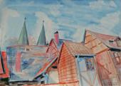 About Quedlinburg I, 2009, 64x50cm, Auarell / Farbstifte