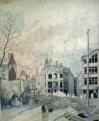 Alter Markt II, 1984, 49x60cm, Mischtechnik auf Packpapier