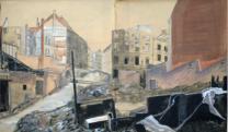 Trmmer I, 1985, 152x92cm, Mischtechnik auf Packpapier