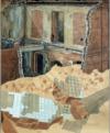 Schwimmbad-Trmmer C, 1984, 49x60cm, Mischtechnik auf Packpapier