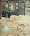 Schwimmbad-Trmmer D, 1984, 49x60cm, Mischtechnik auf Packpapier